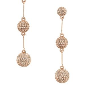Kate Spade Rose Gold Pave linear earrings